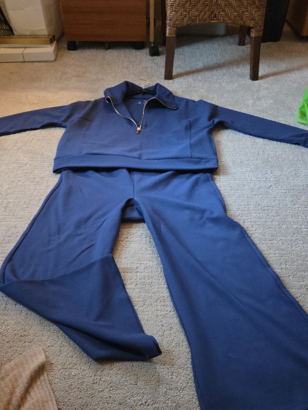 Women’s Navy Blue Wide-Leg Lounge Set